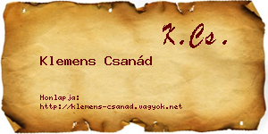 Klemens Csanád névjegykártya